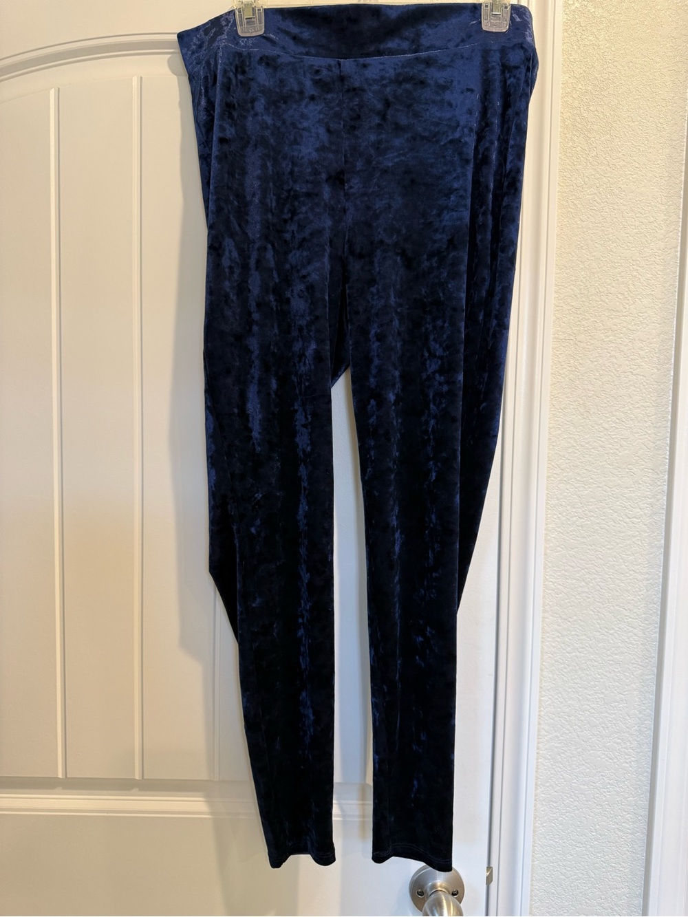 Torrid Signature Waist Full Length Crushed Velvet Leggings Navy Blue 2X NWOT